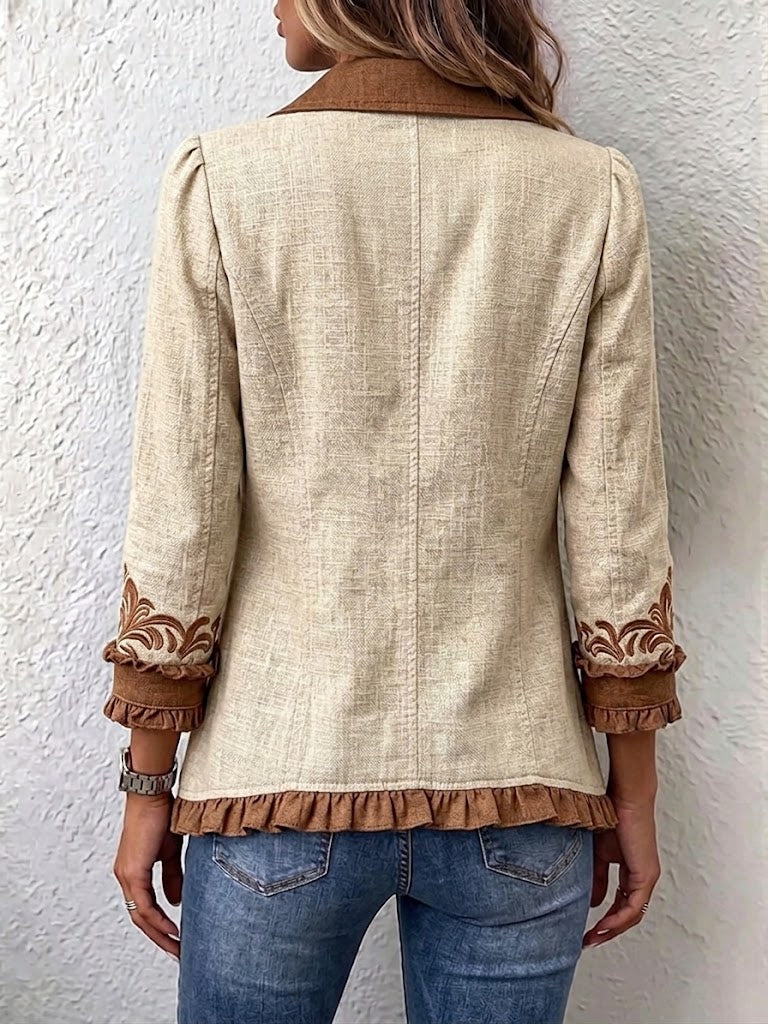 Women’s Vintage Boho Floral Ruffled Jacket