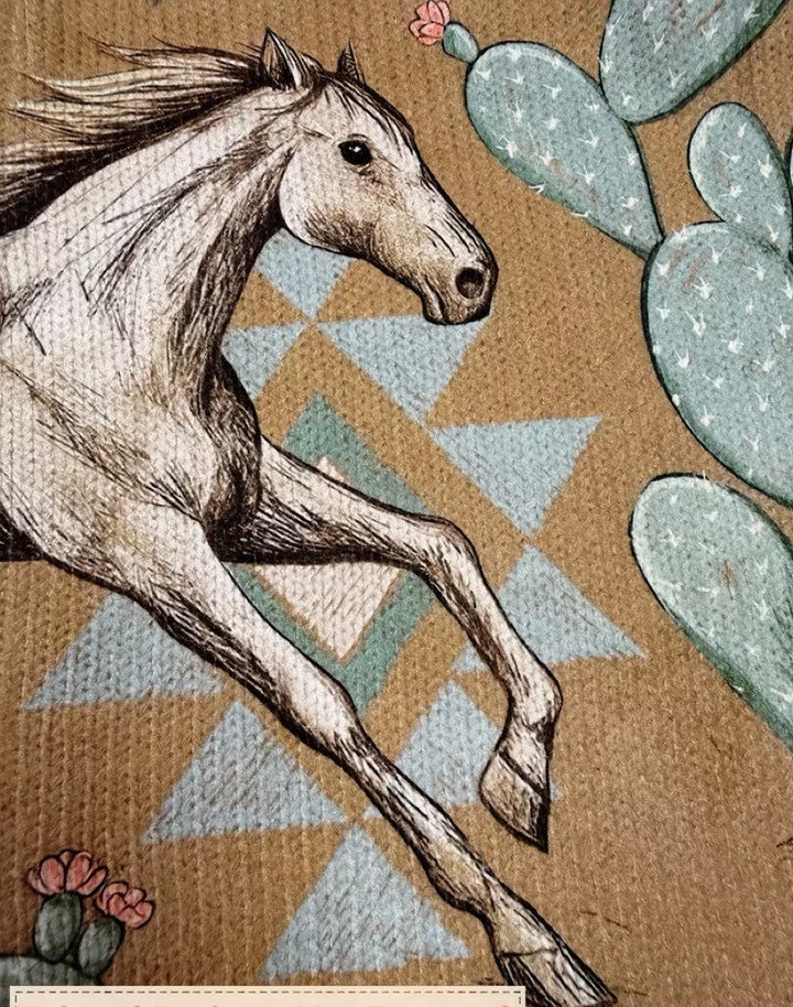 Women’s Horse Print Zip Up Long Sleeve Cardigan
