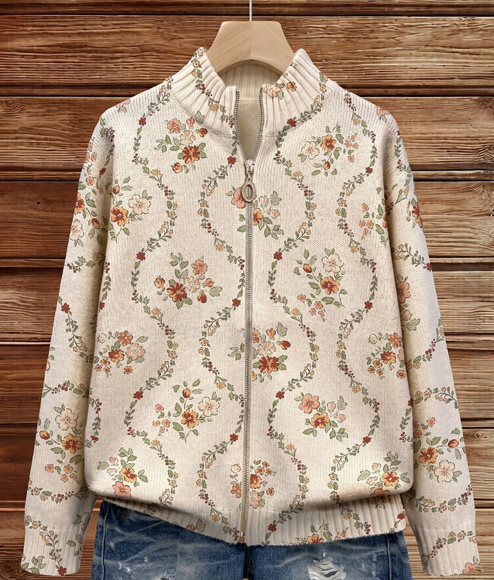 Women’s Lightweight Floral Zip Up Cardigan