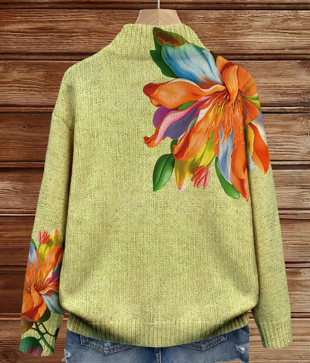 Women’s Floral Print Zip Up Cardigan